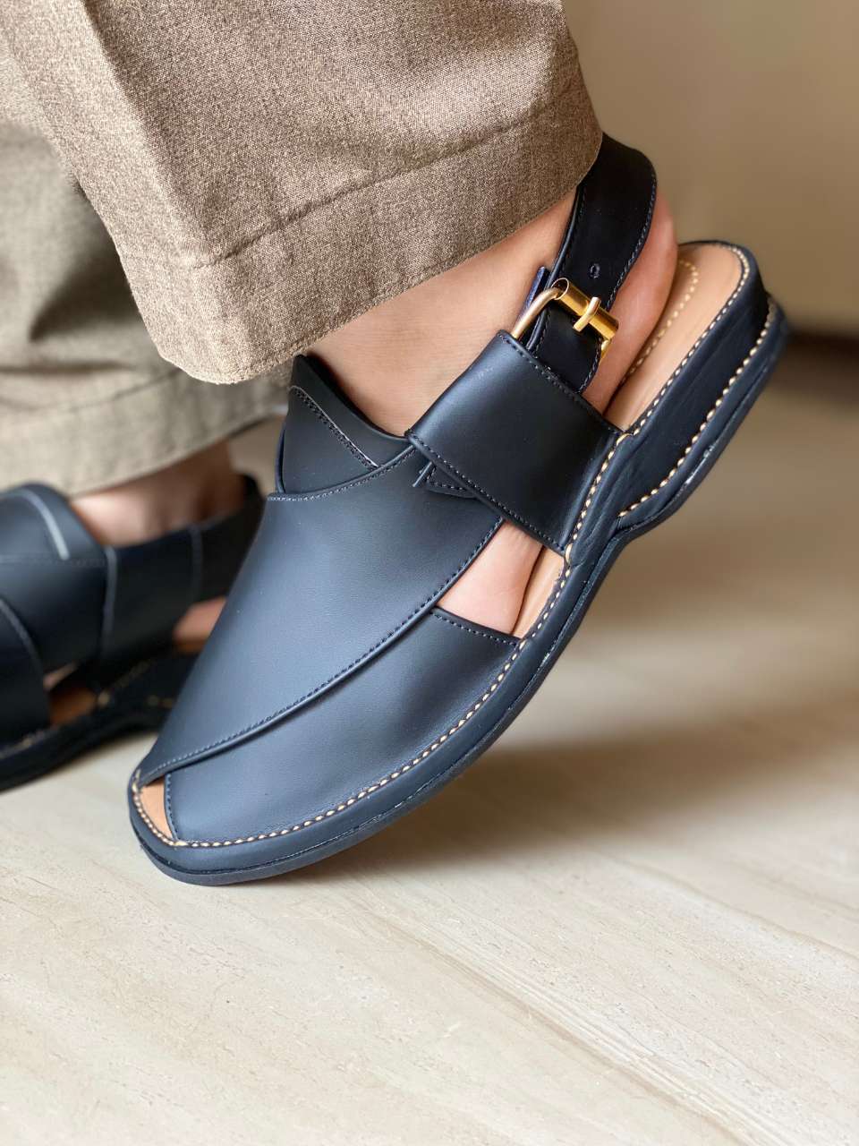 Matte Black |Peshawari Chappal| Handmade