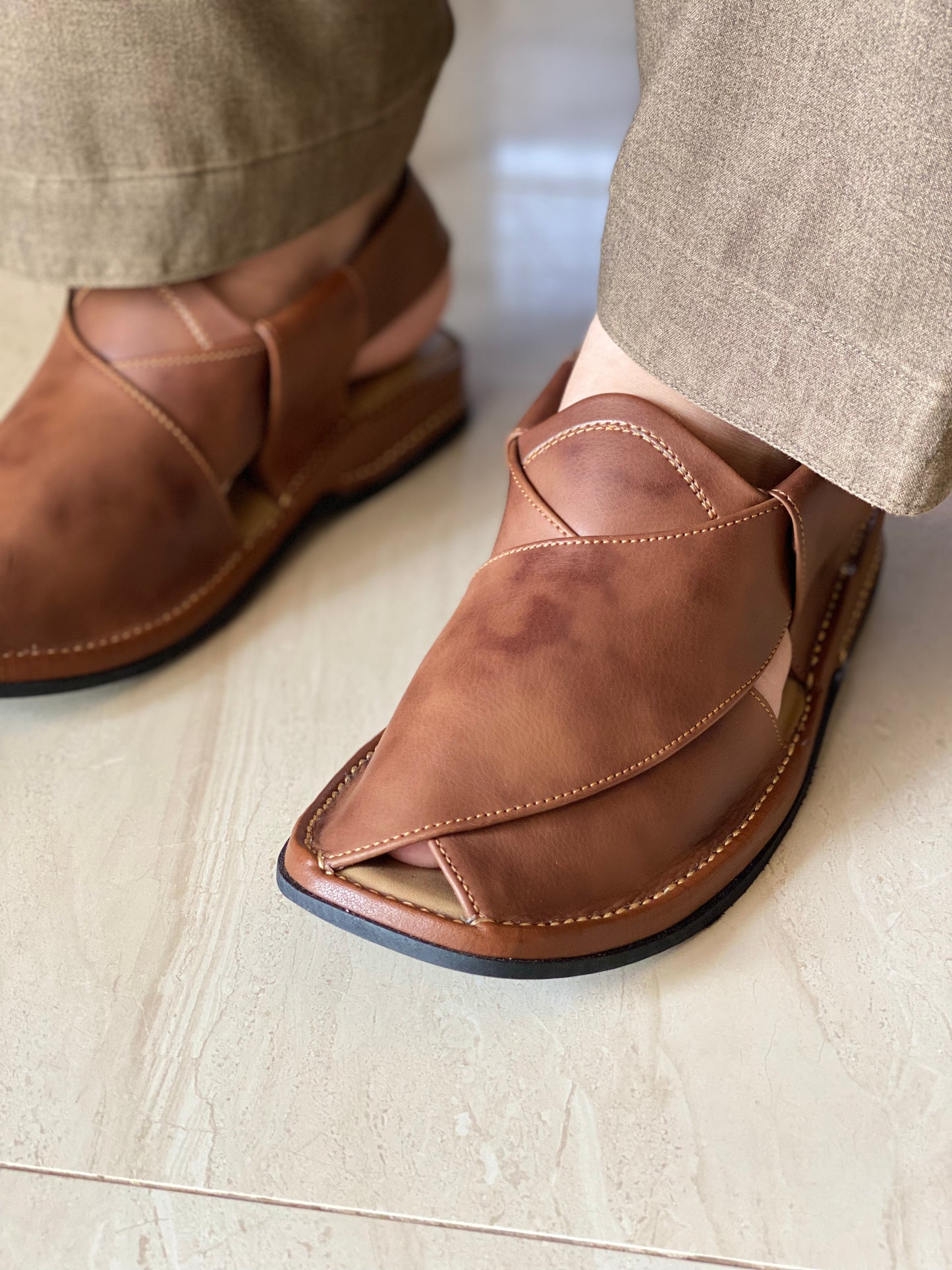 Legacy Leather — Classic Brown Charsadda Chappal