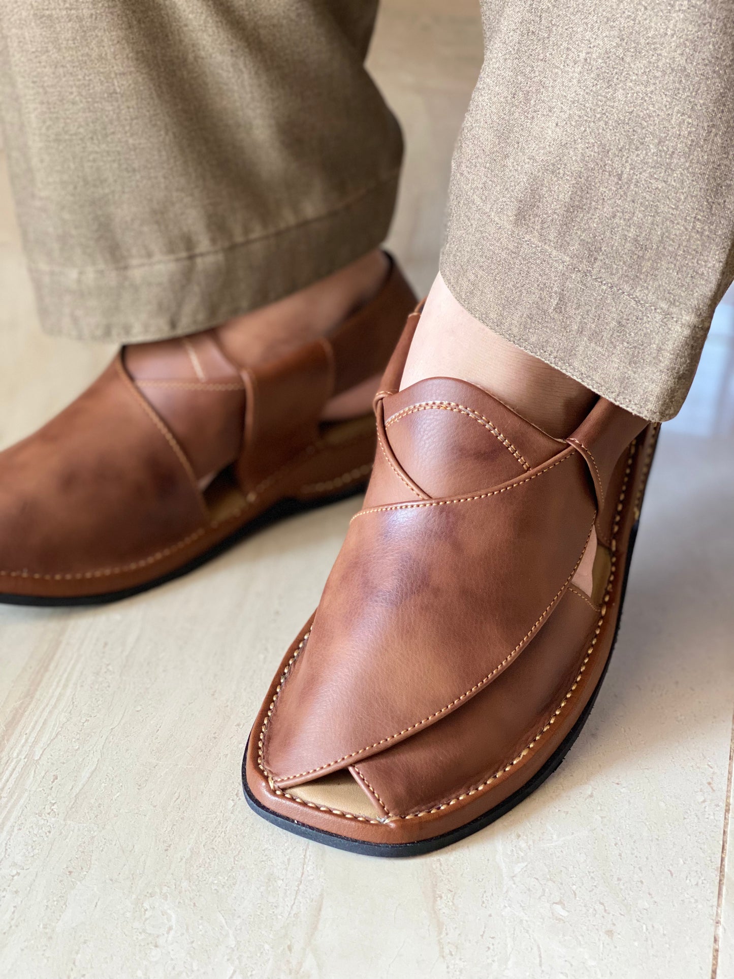Legacy Leather — Classic Brown Charsadda Chappal