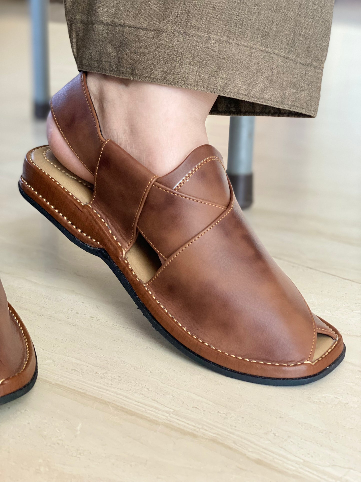 Legacy Leather — Classic Brown Charsadda Chappal