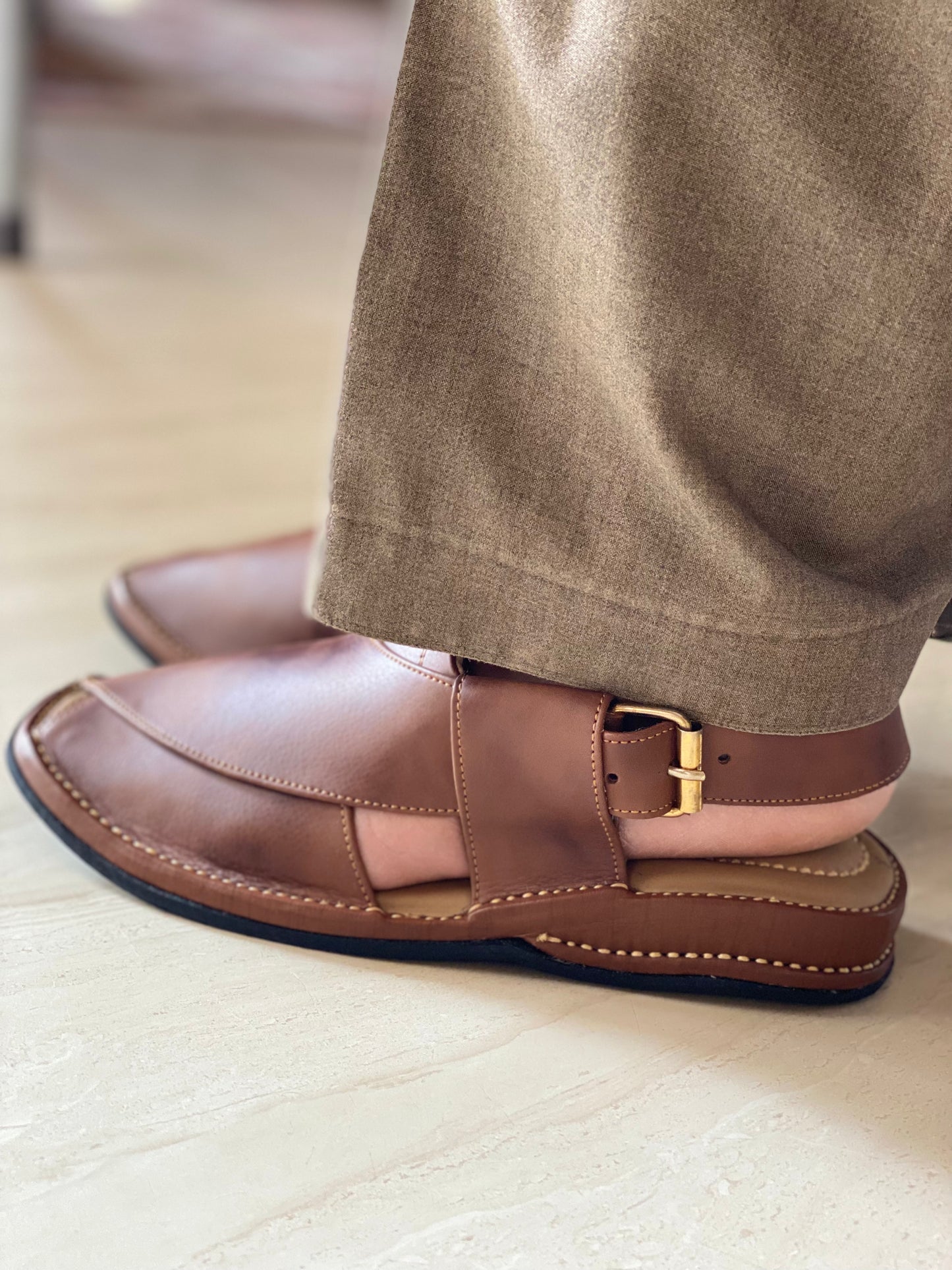 Legacy Leather — Classic Brown Charsadda Chappal