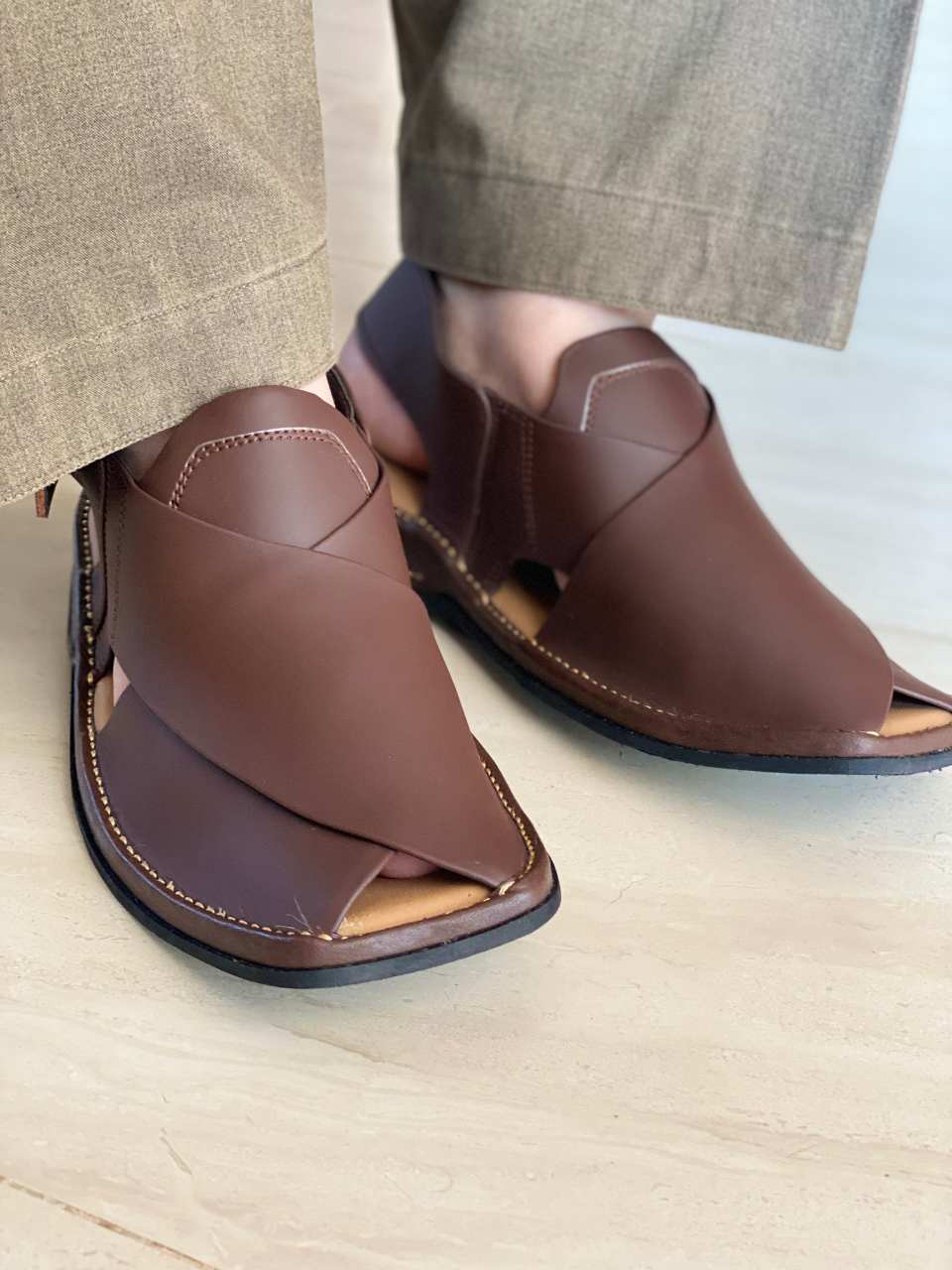 Matte Brown |Peshawari Chappal| Handmade