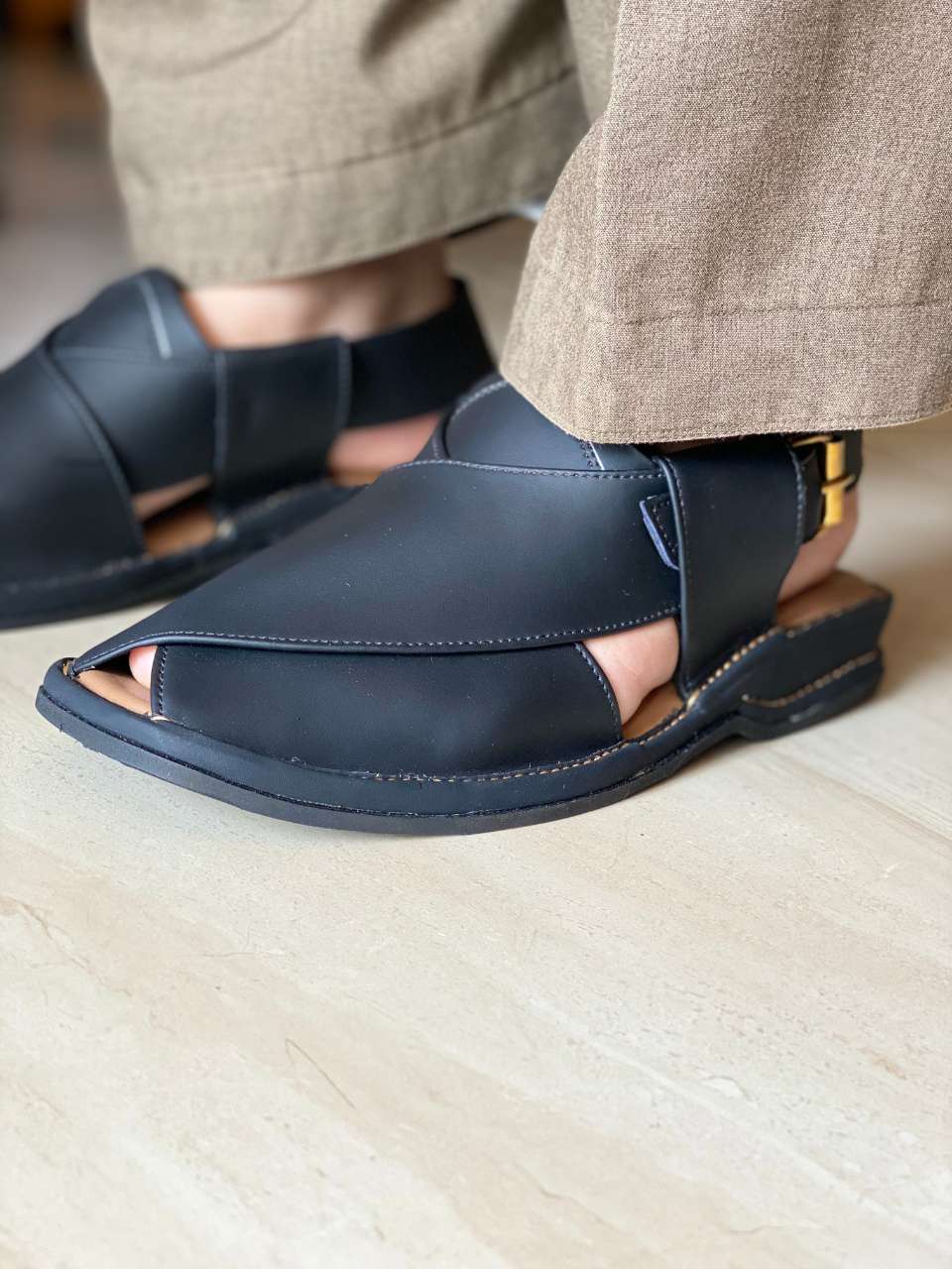 Matte Black |Peshawari Chappal| Handmade
