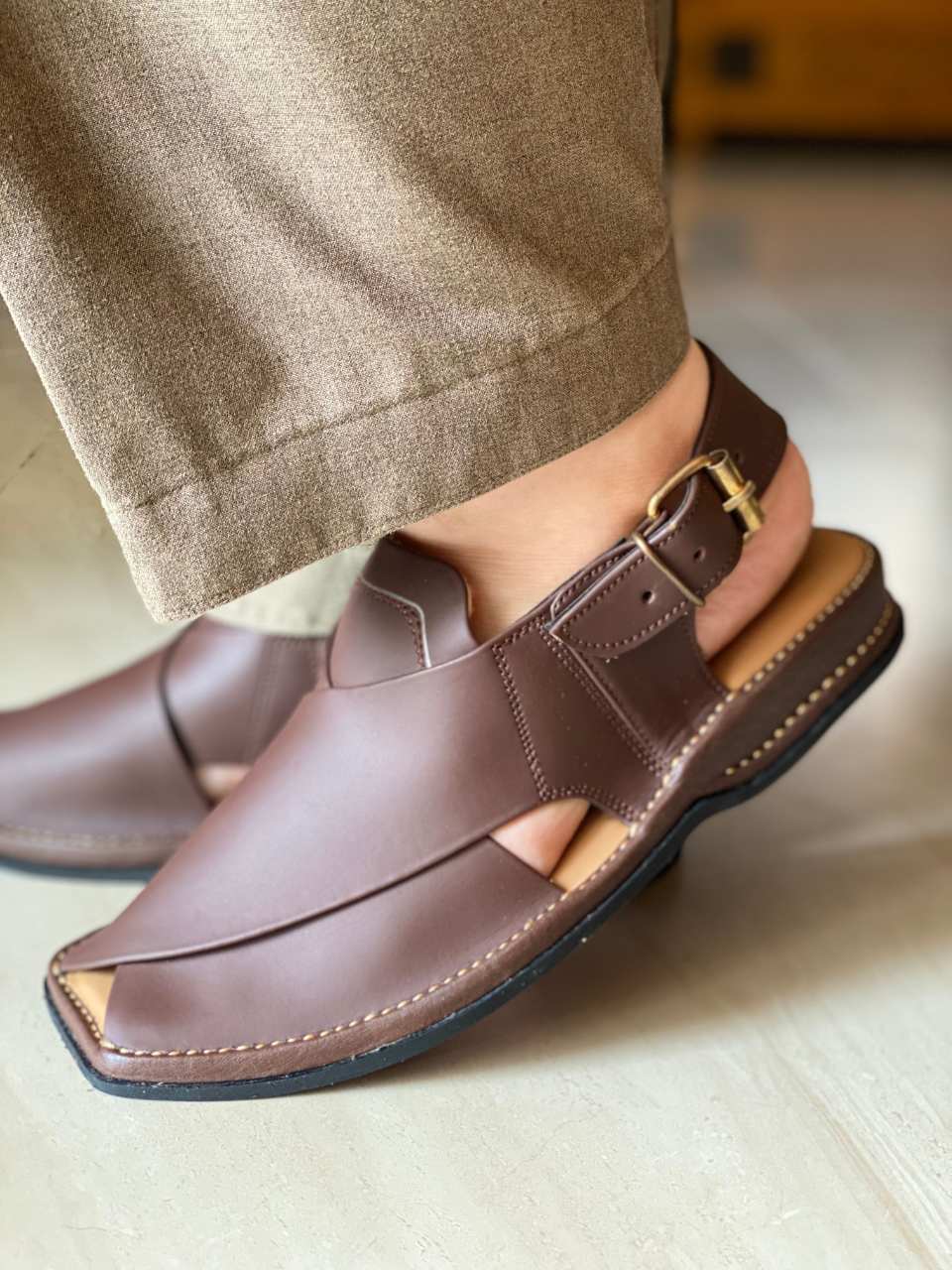 Matte Brown |Peshawari Chappal| Handmade