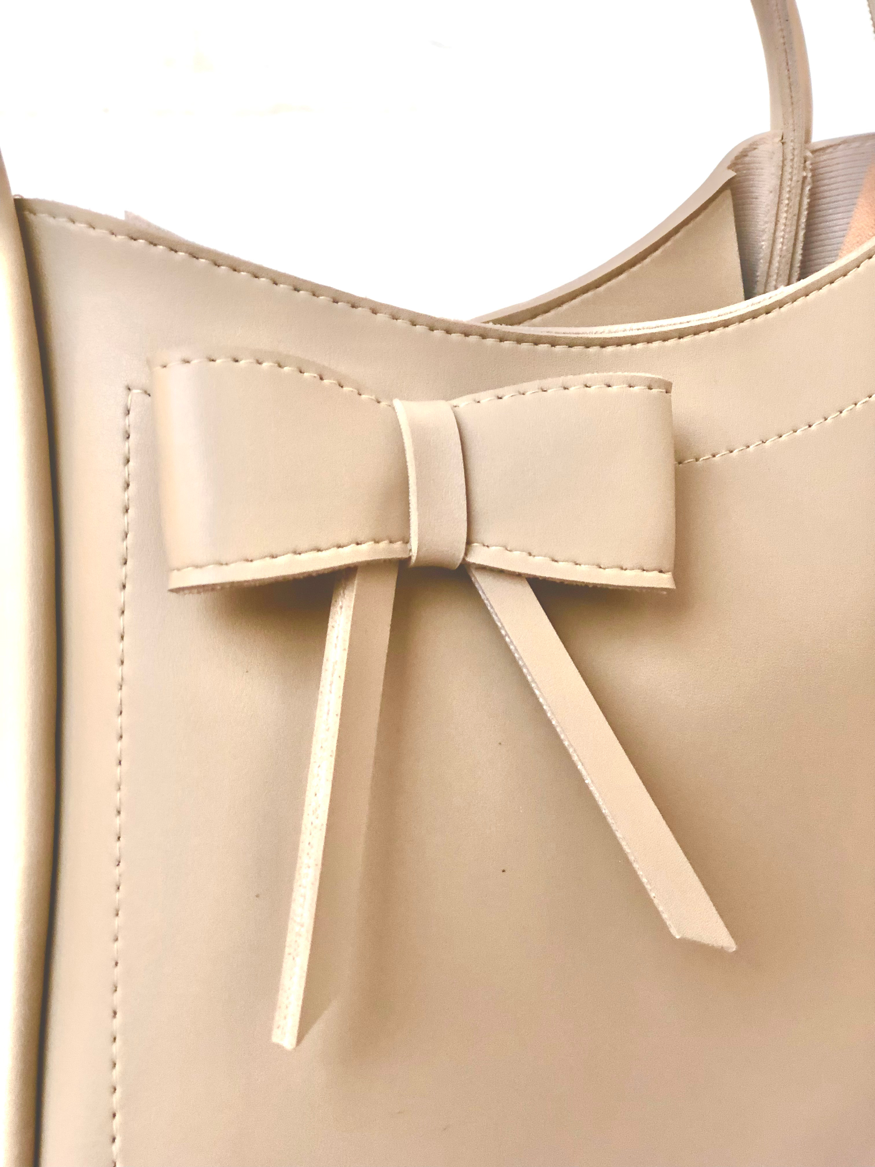 Cute Beige Bow Shoulder Bag - Lady's Fashion Tote