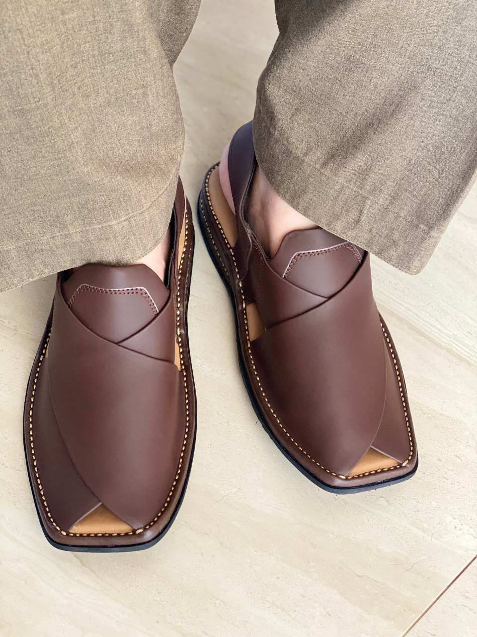 Matte Brown |Peshawari Chappal| Handmade