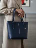 Large Capacity Shopper Tote in Deep Blue